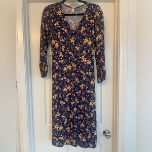 Old Navy blue floral midi dress.